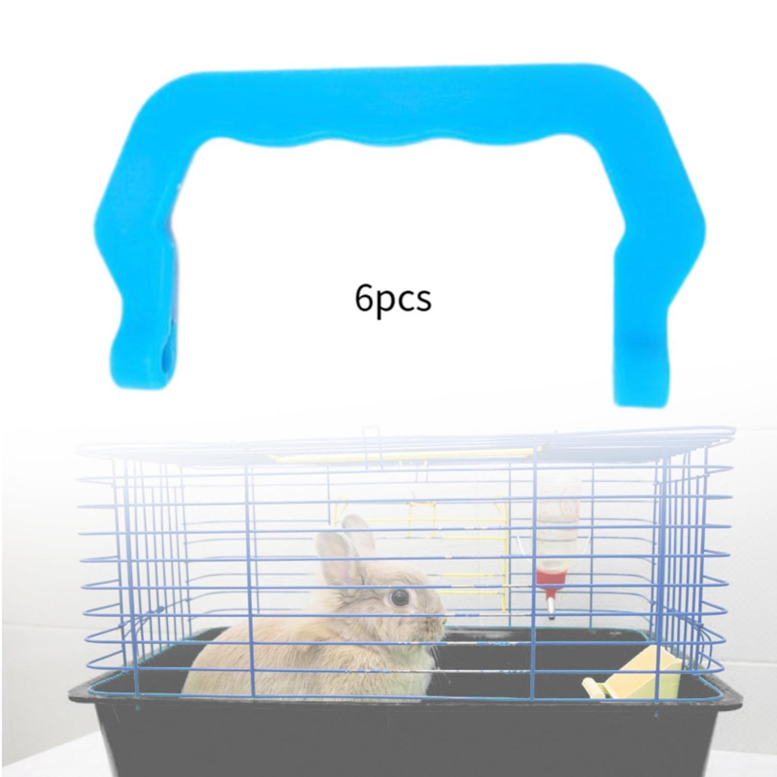 6PCS Pet Carrier Handles Pet Rabbit Cage Replacement Handles Blue