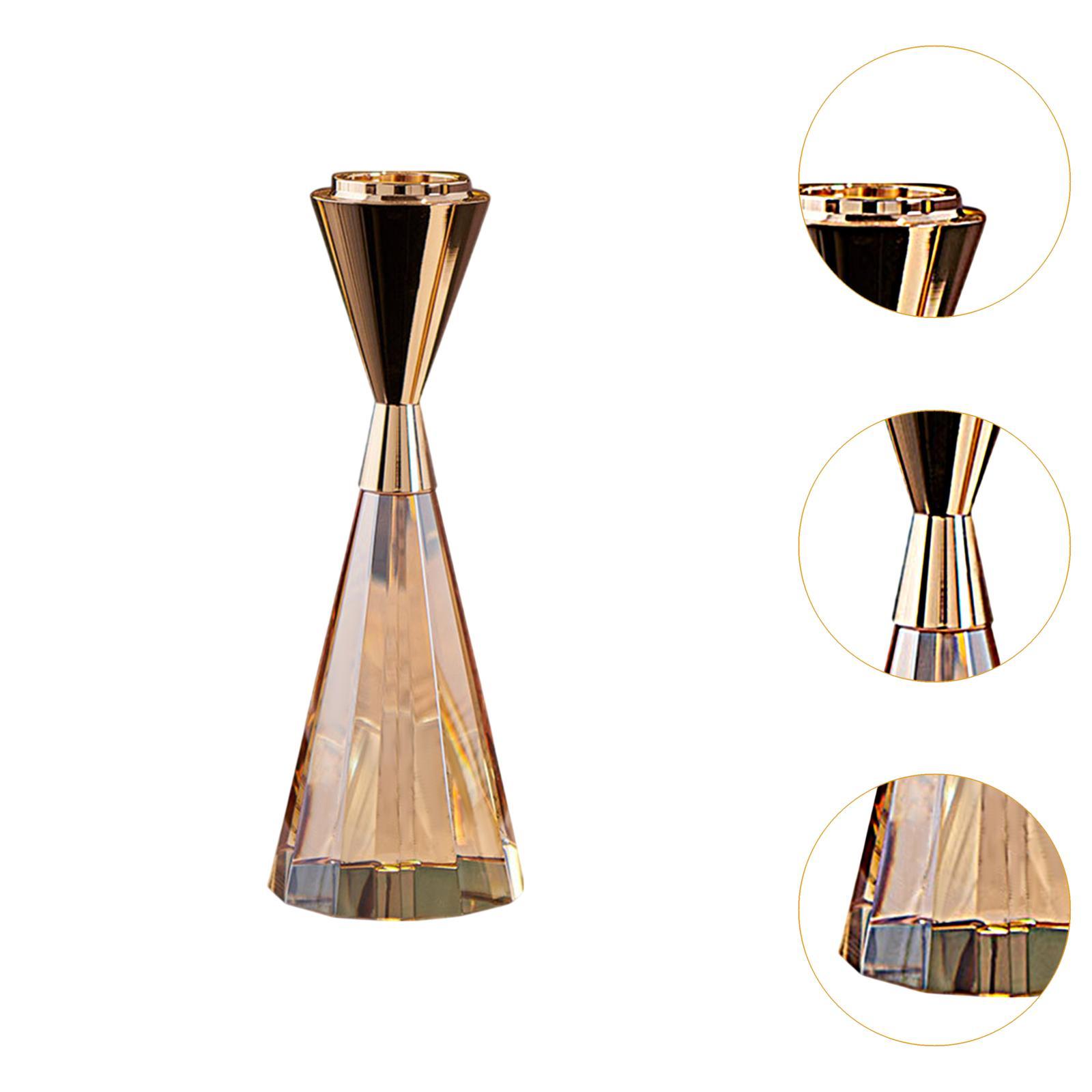 Taper Candle Holder Elegant Tealight Holder for Wedding Tabletop Anniversary Yellow