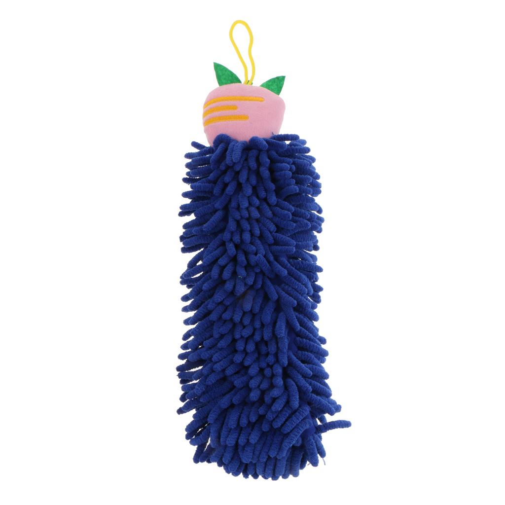 Microfiber Hand Towel Kitchen Sanitary Bath Towel Cartoon Head Blue
