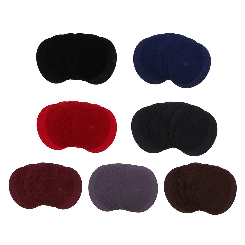 6pcs Oval Shape Iron-on Patch Suede Elbow Applique Cloth Badge Black