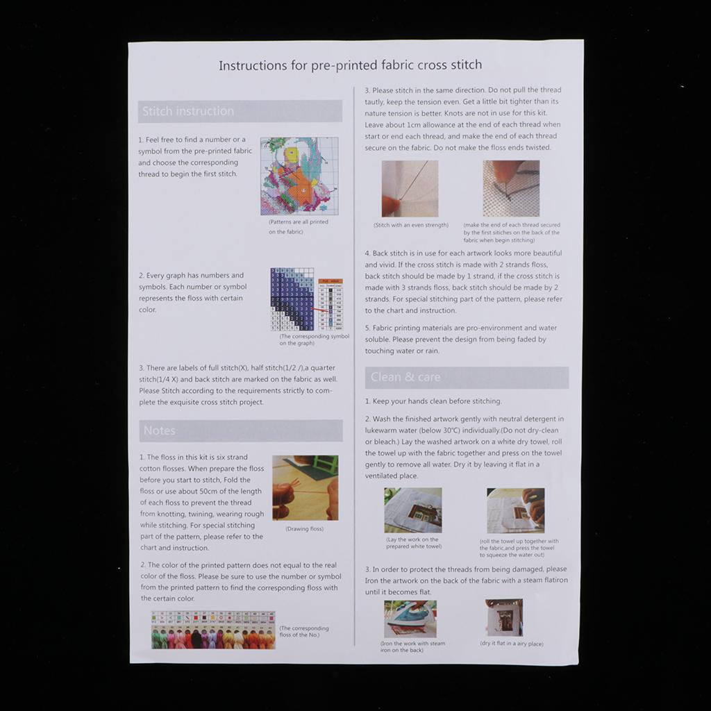 Stamped Cross Stitch Kits Cloth Embroidery Material Package Set 11CT 3Strand