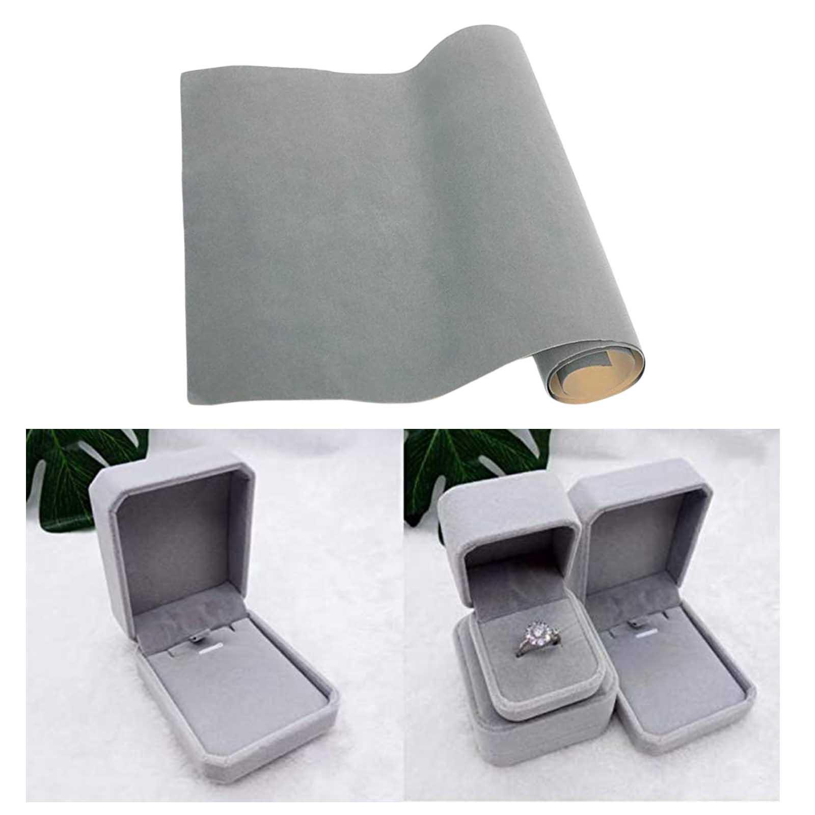 Back Self Adhesive Sheet Felt Velvet Velour Fabric Craft Sticker Gray