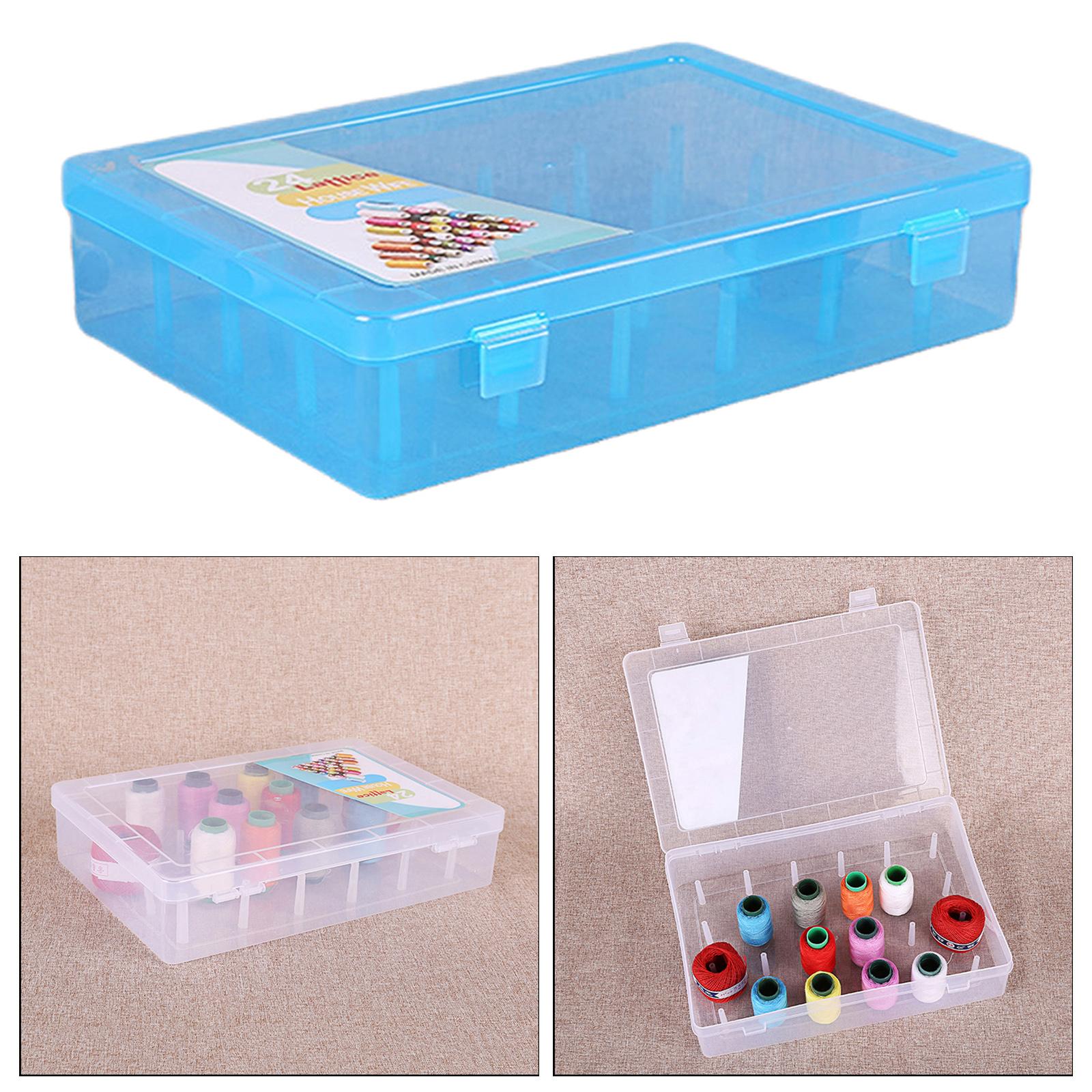 Sewing Thread Storage Box Organiser Case Durable 42 Pillars Organizer   Pink
