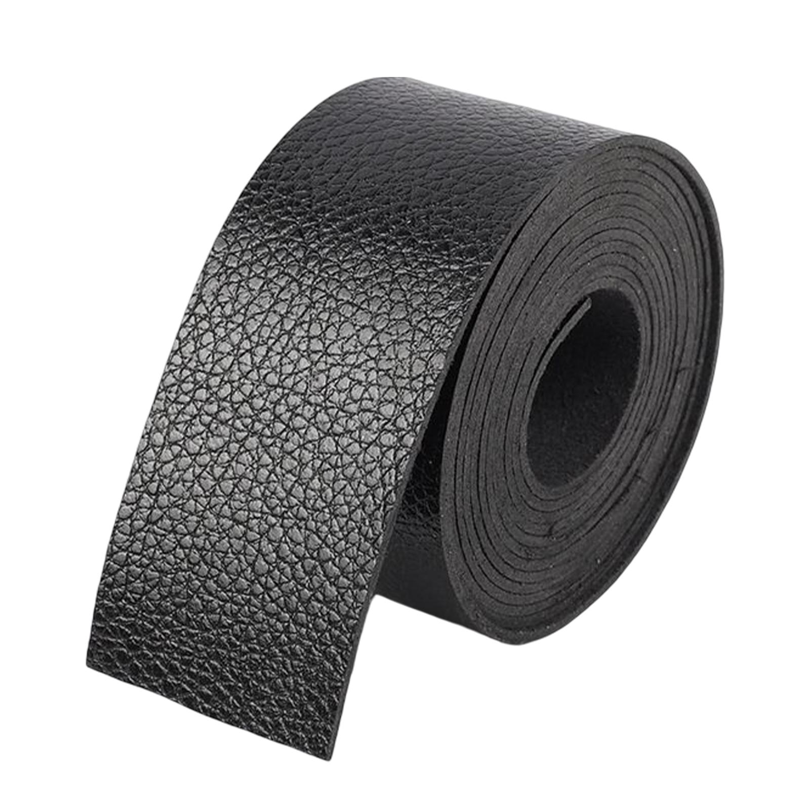 PU Leather Strap Strips Decorative Supplies for Workshop Purse Tooling Black