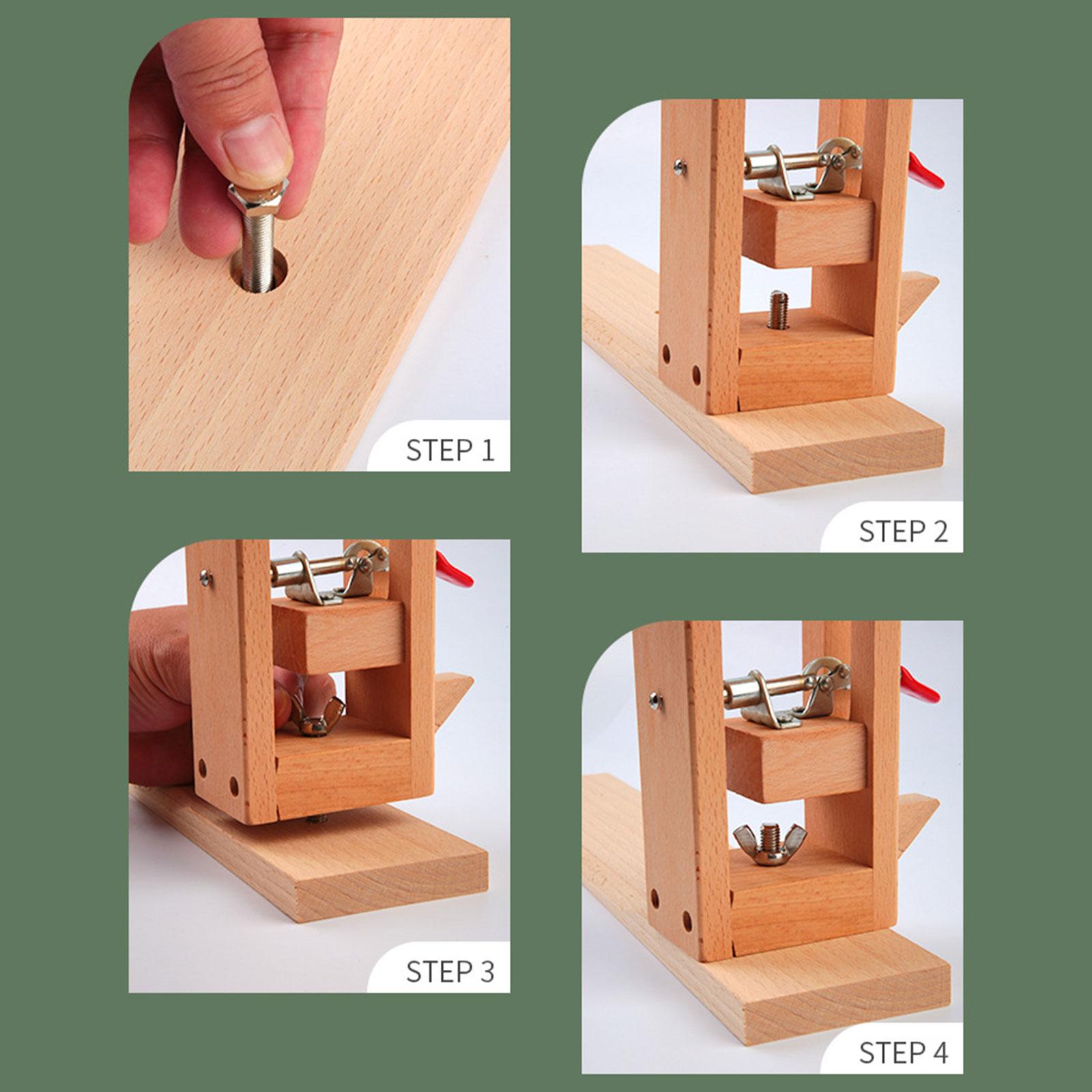 Wood Leathercraft Clamp Wooden Leather Fix Clamp for Suturing Carving Purses