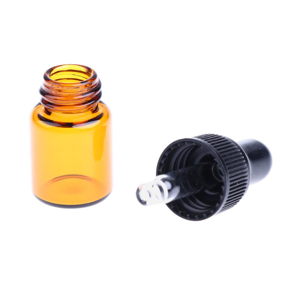 2x20 Pieces Mini Refillable Glass Dropper Bottle for Essential Oils 1ML