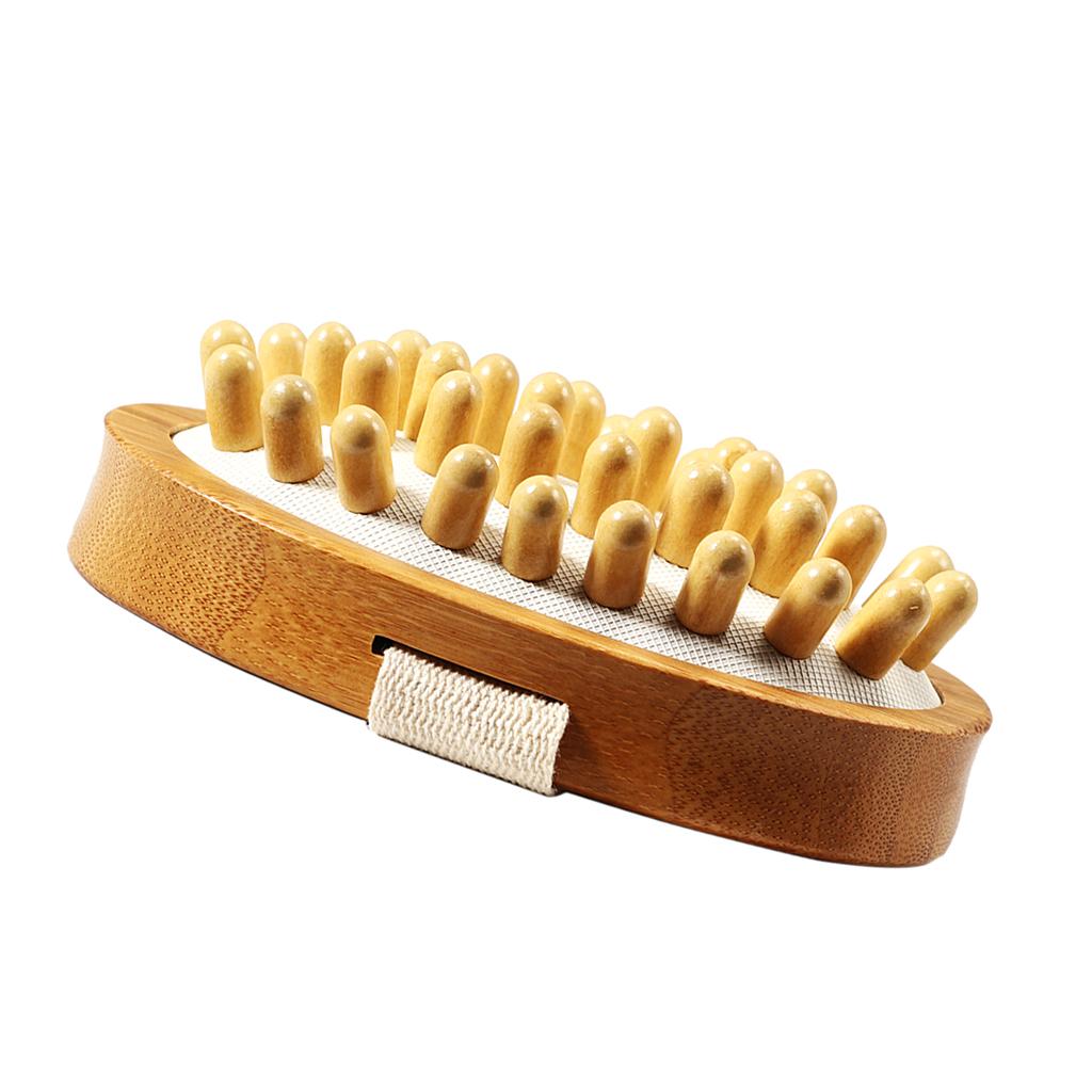 Natural Wood Massager Face Body Sauna Spa Anti Cellulite Massage Brush Tool