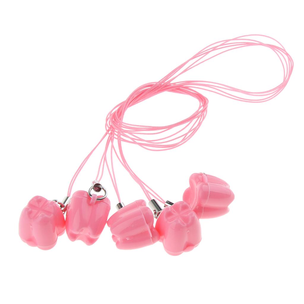 5 Pieces Children Baby Tooth Saver Box with String Gift Keepsake Pink