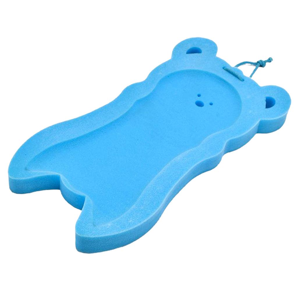 Baby Bath Sponge Infant Bath Cushion Comfy and Skid Proof Bathing Mat Blue