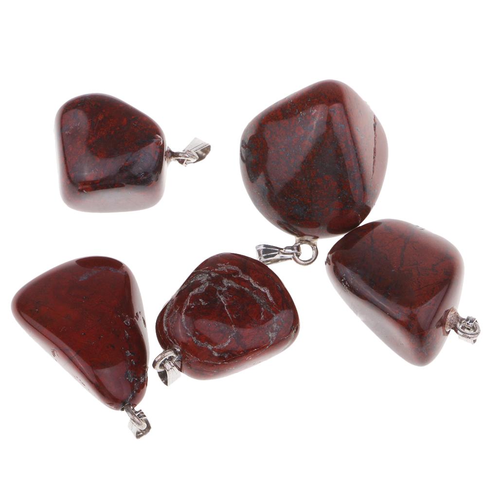 Mineral Pendants Necklace Quartz Polished Stone Pendant Craft Red