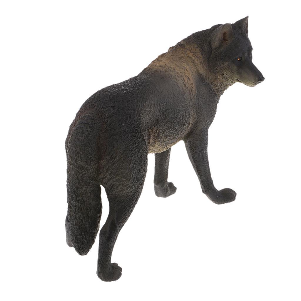 Realistic Simulation Wolf Wild Animal Figure Solid Plastic