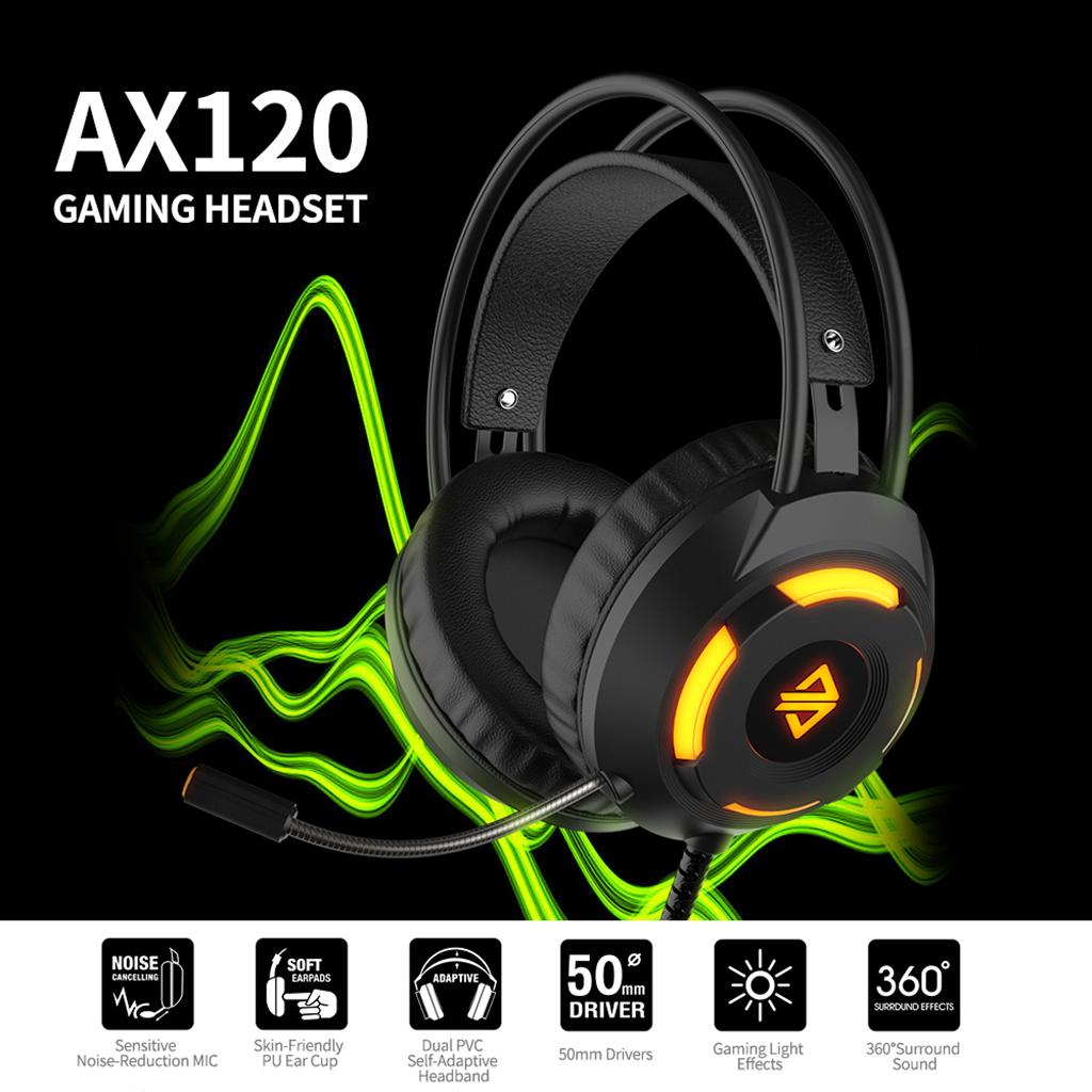 AX120 Stereo Gaming Noise-cancelling Wired Headset Pink (3.5mm)