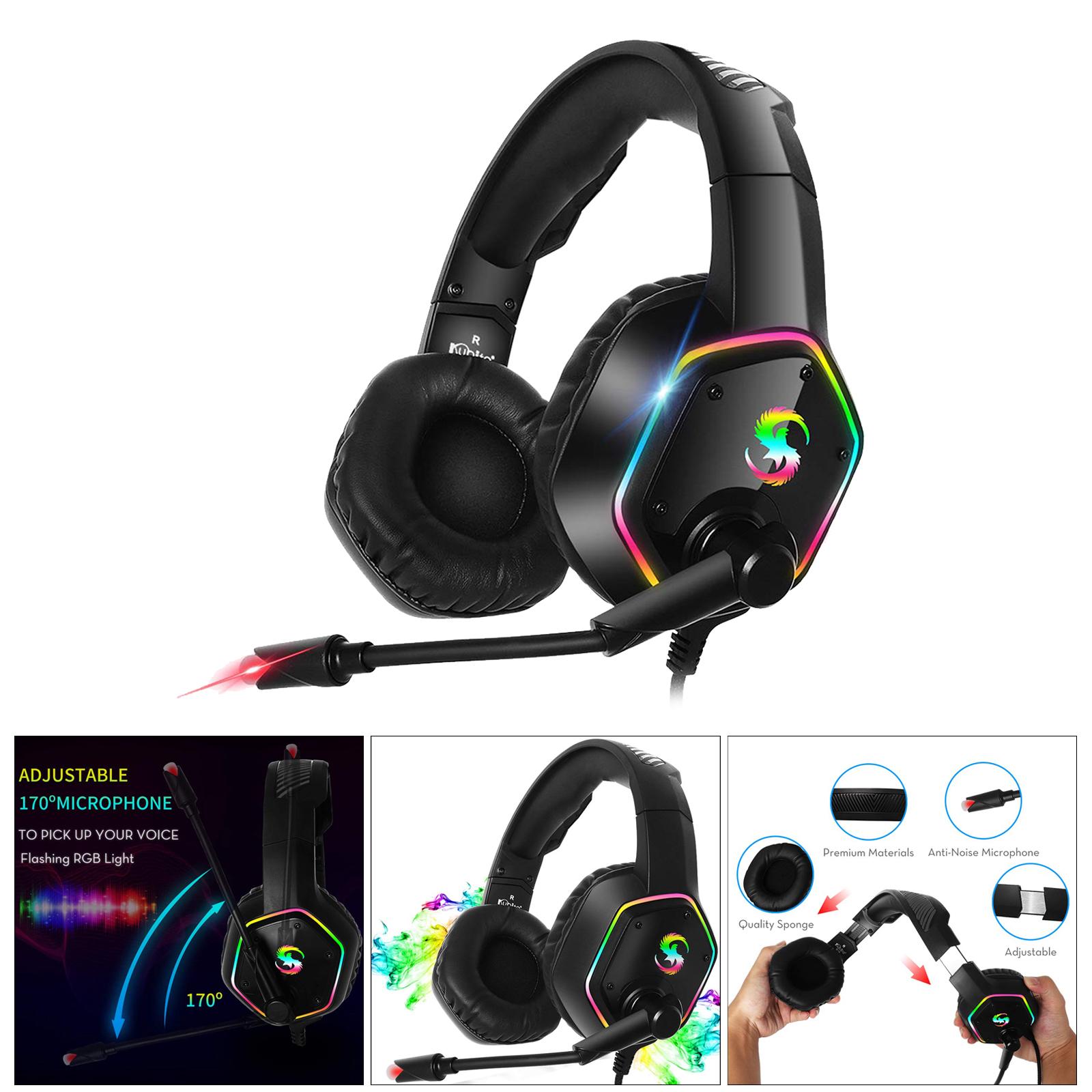 Premium LED Gaming Headphones RGB Light for PS4 Laptop Gamer Smartphone