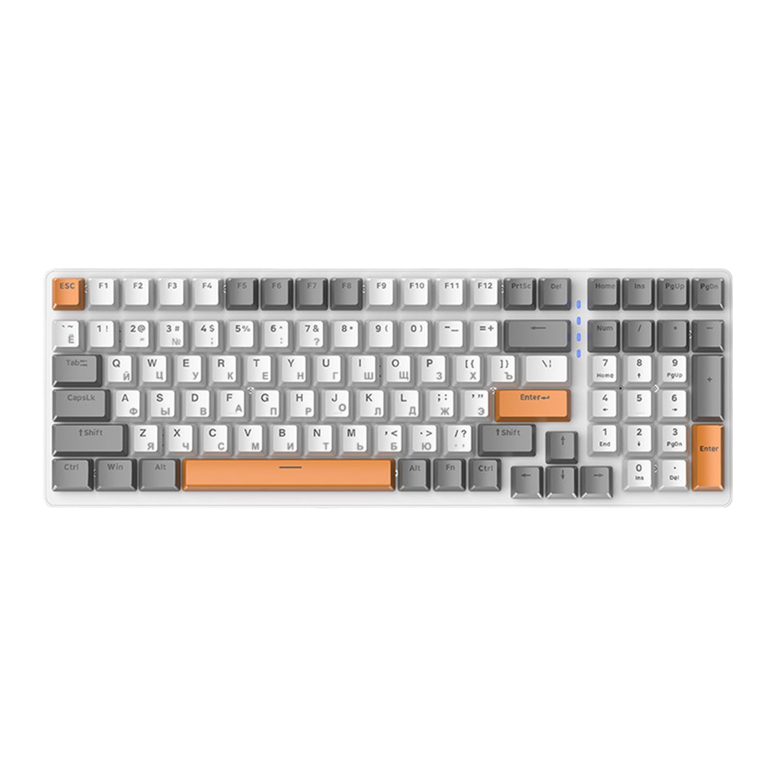 Russian Mechanical Keyboard Backlit 98% Allocation for PC Laptop Gamer Style E