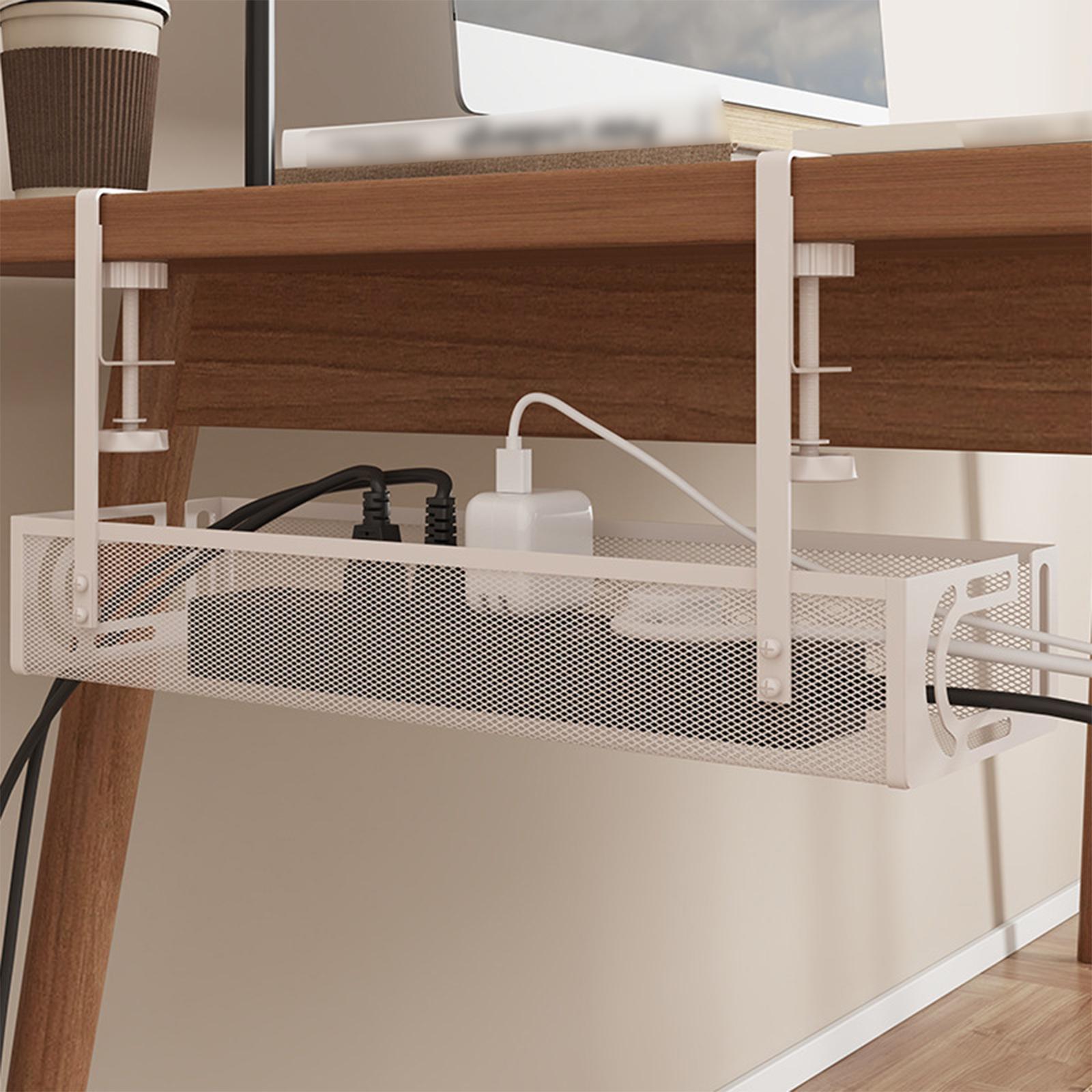Under  Table Cable Management Tray   Multifunctional Wire Organizer White