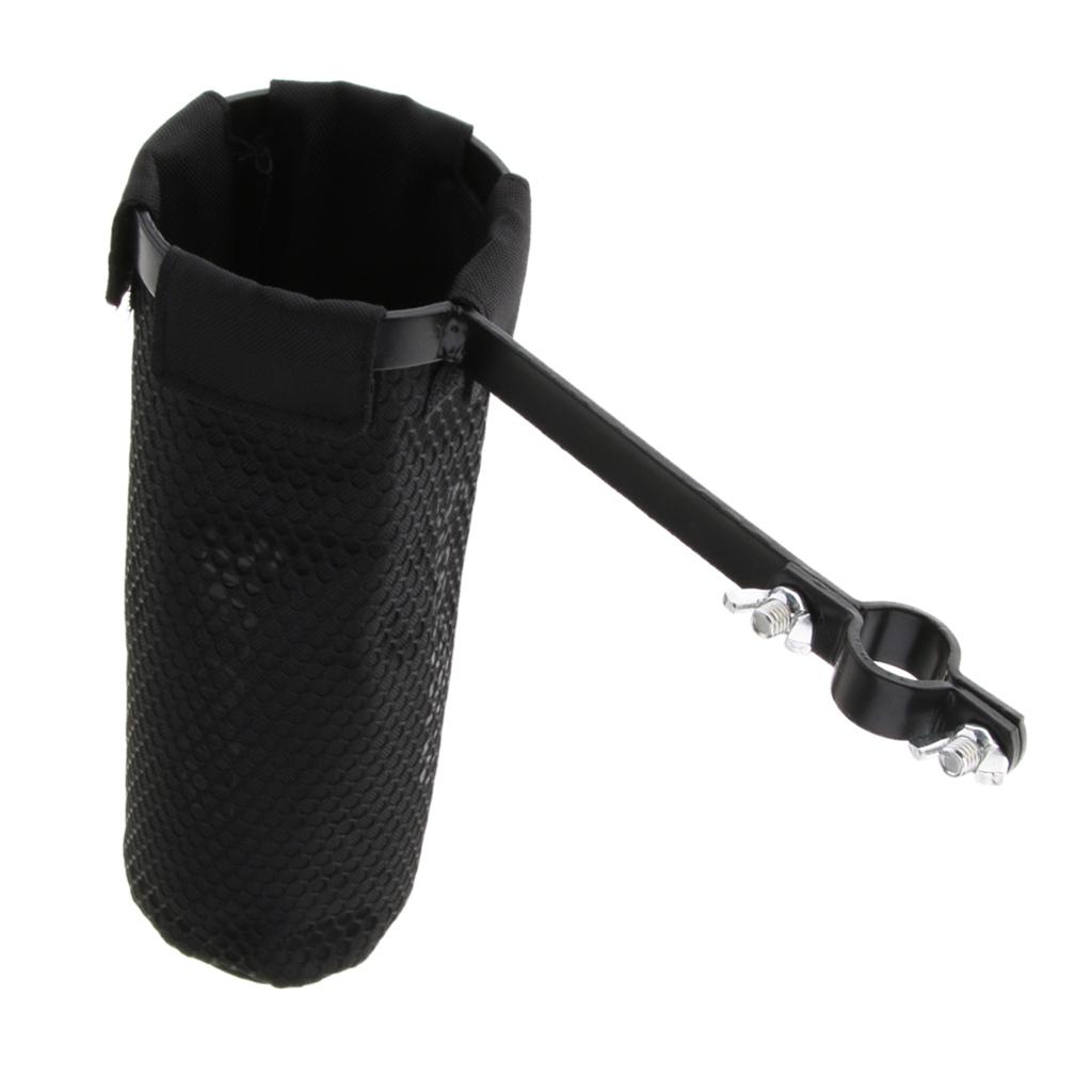 Drumstick Pouch w/ Metal Clamp Stand Percussion Drum Sticks Holder Black