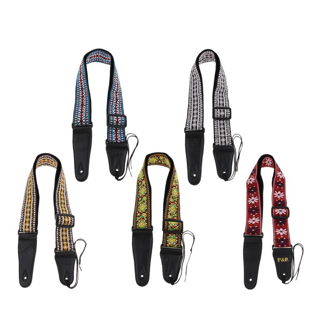 Embroidered Guitar Strap Belt for Acoustic/Electric Guitar