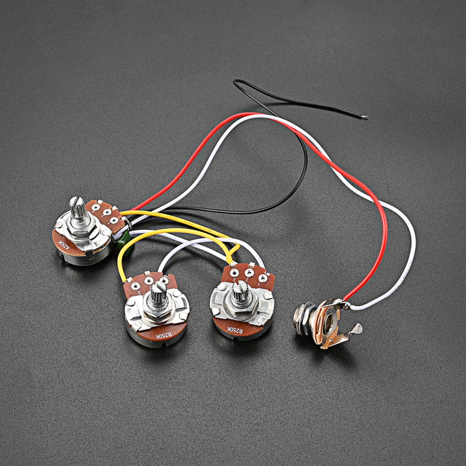 Electric A250K+B250K Potentiometer Prewired for Electric Guitar Accessory