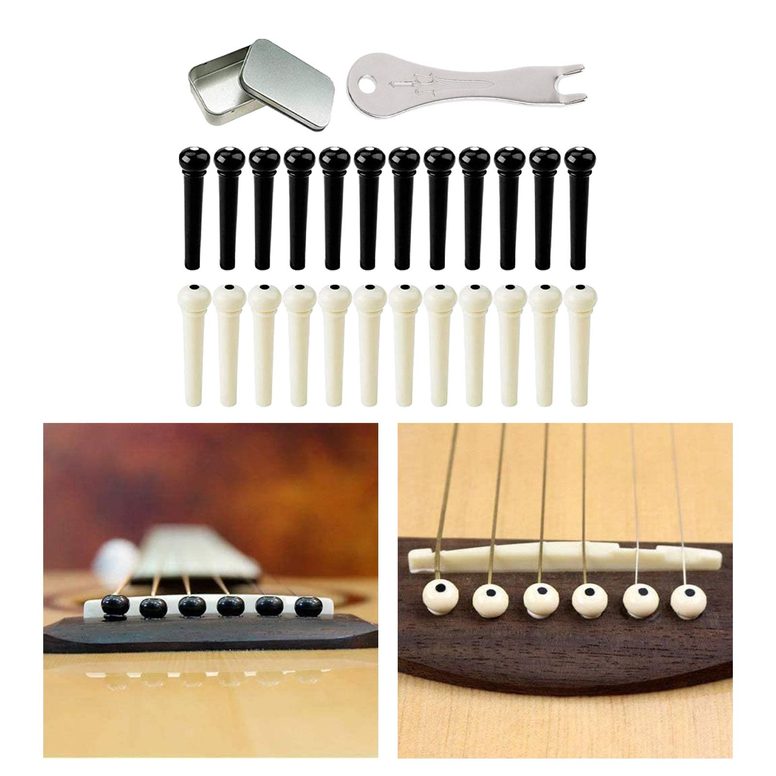 24Pcs Acoustic Guitar Bridge Pins Replacement String Peg for Acoustic Guitar
