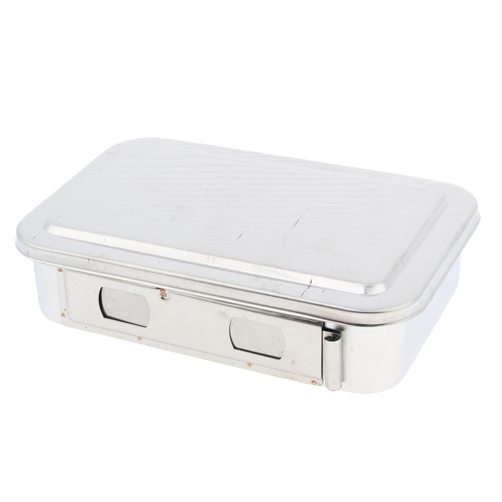  Instrument Box w/ Lid Stainless Steel 201 6Inch with Holes