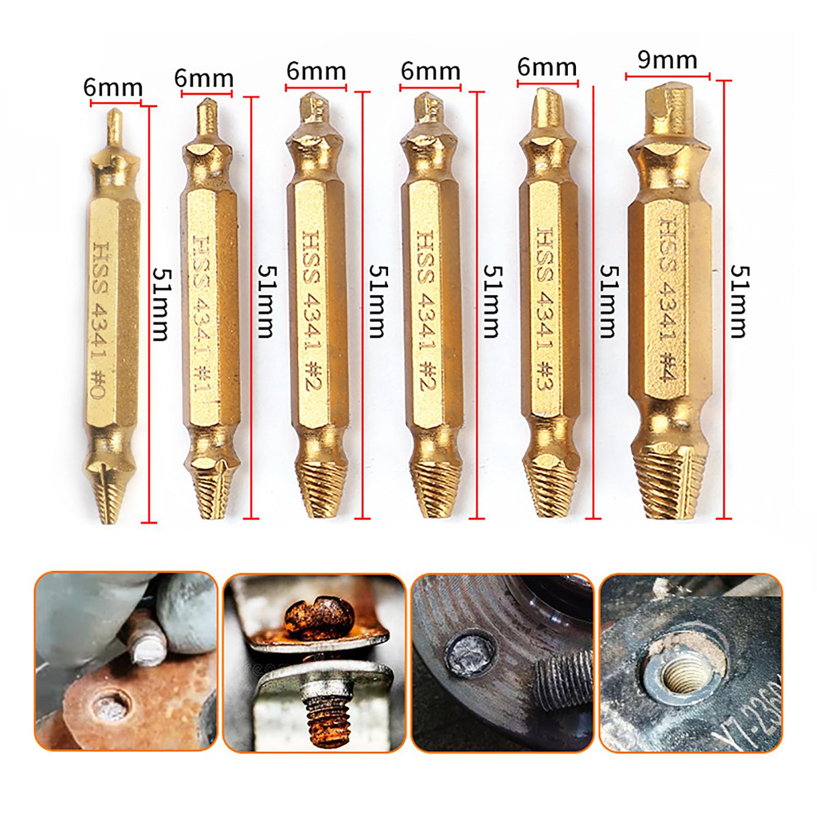 2xDamaged Screw Extractor Drill Bit Set  Damaged Bolt Remover 3185 6pcs 
