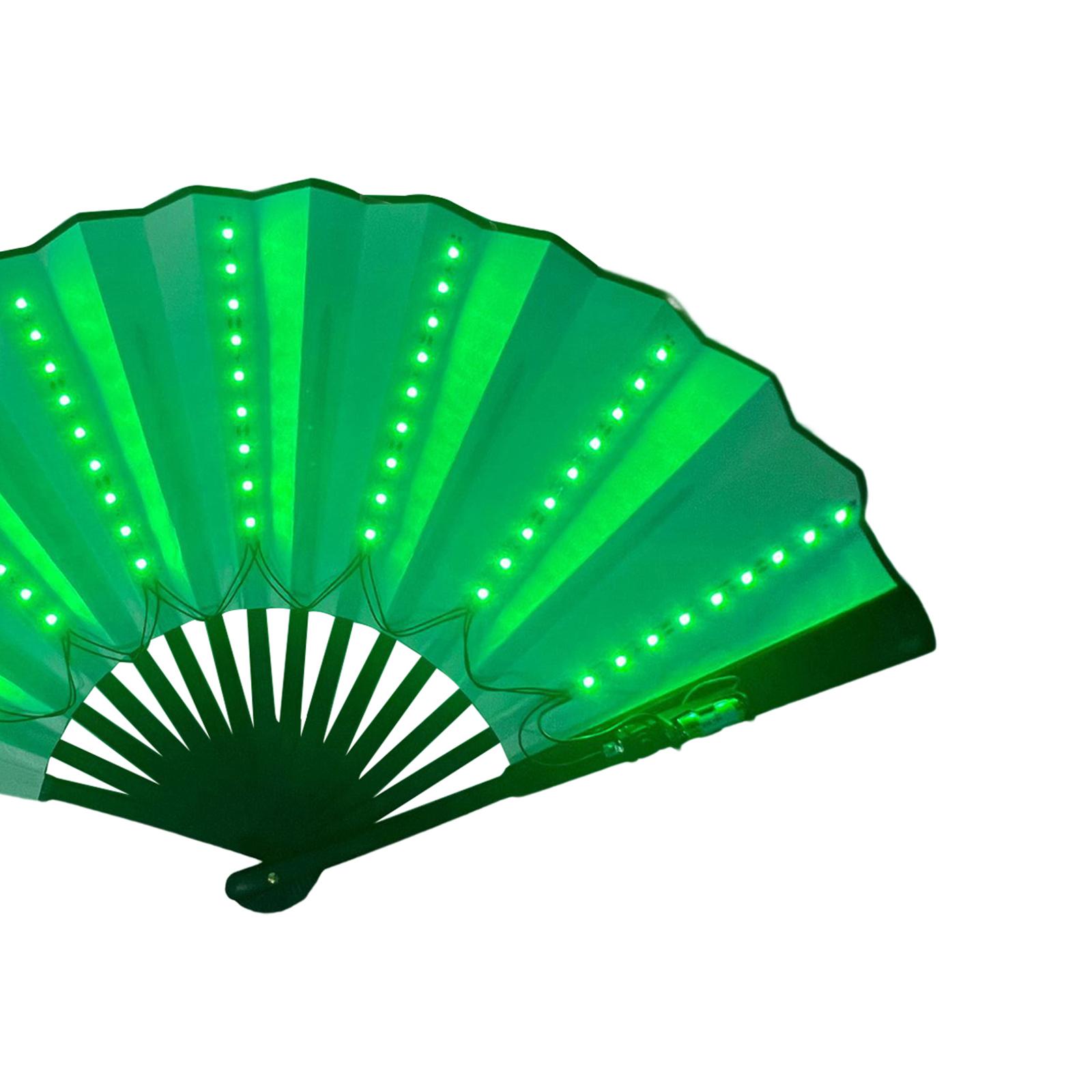 LED Folding Fan Supplies Fittings Night Show for Party Christmas Green