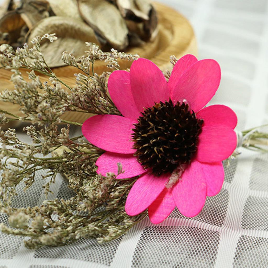 Dried Flower In Glass Bottle Handmade Sunflower MicroLandscape Rose Red