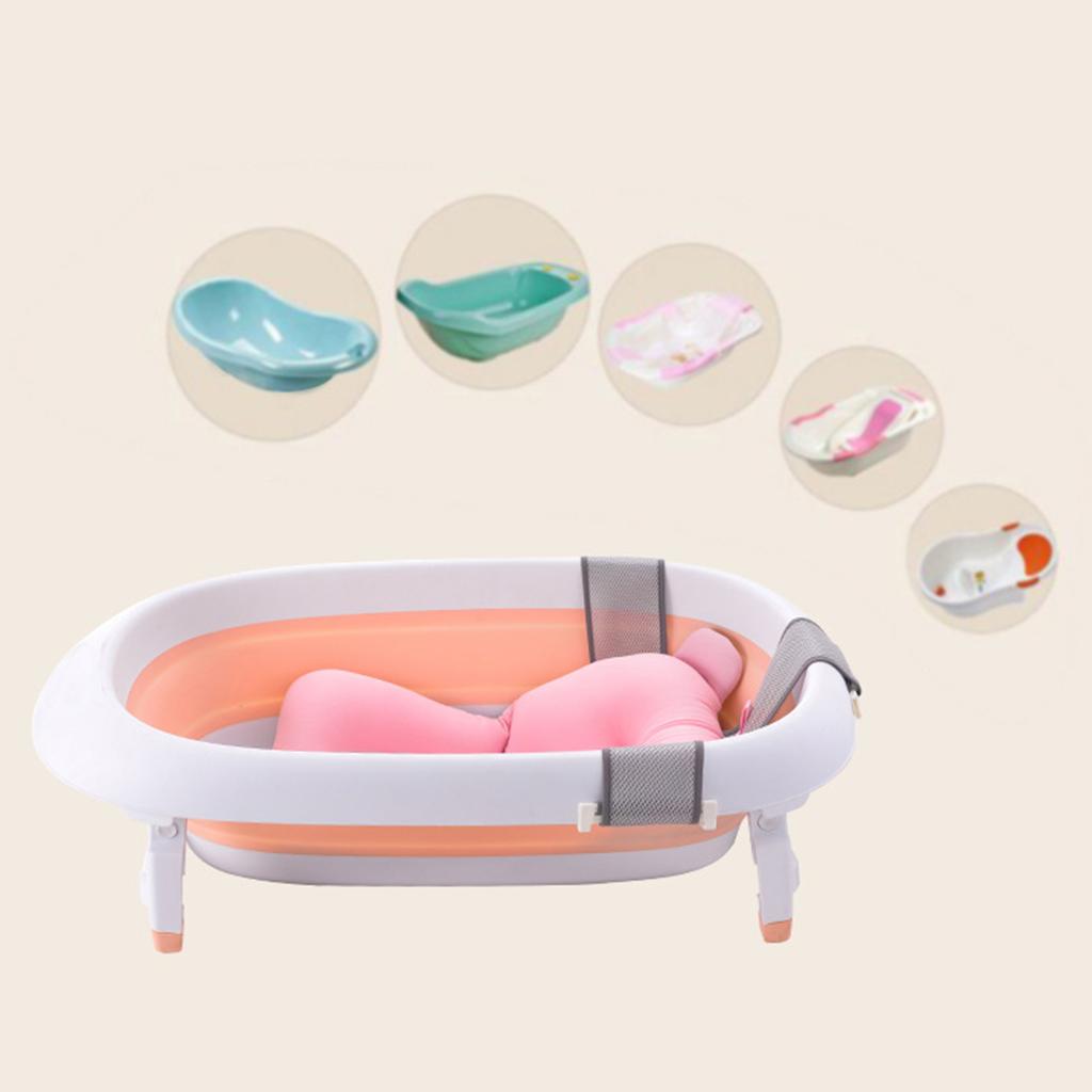Baby Shower Cushion Infant Bath Tub Pad Non-Slip Mat Bath Seat Support Pink