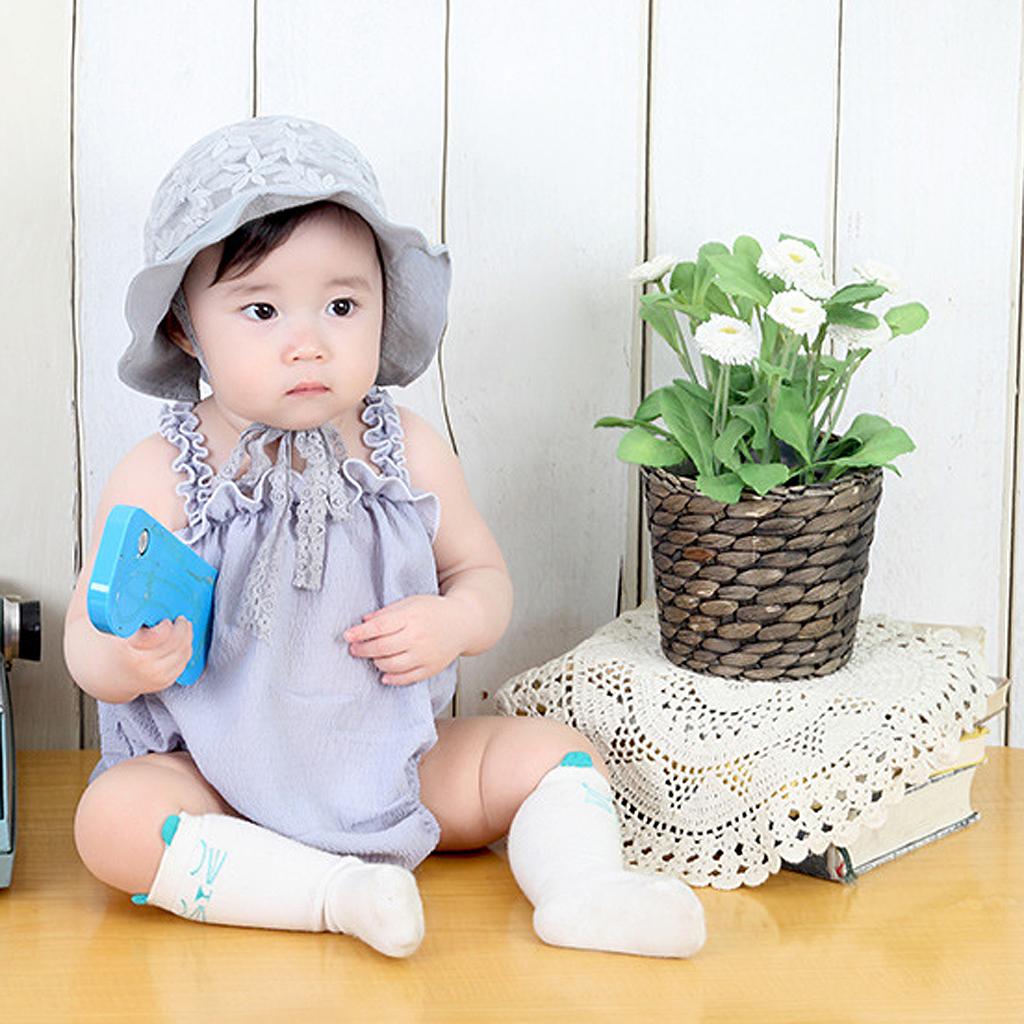 Baby Toddler Kids Bucket Breathable Sun Hat with Chin Strap Gray