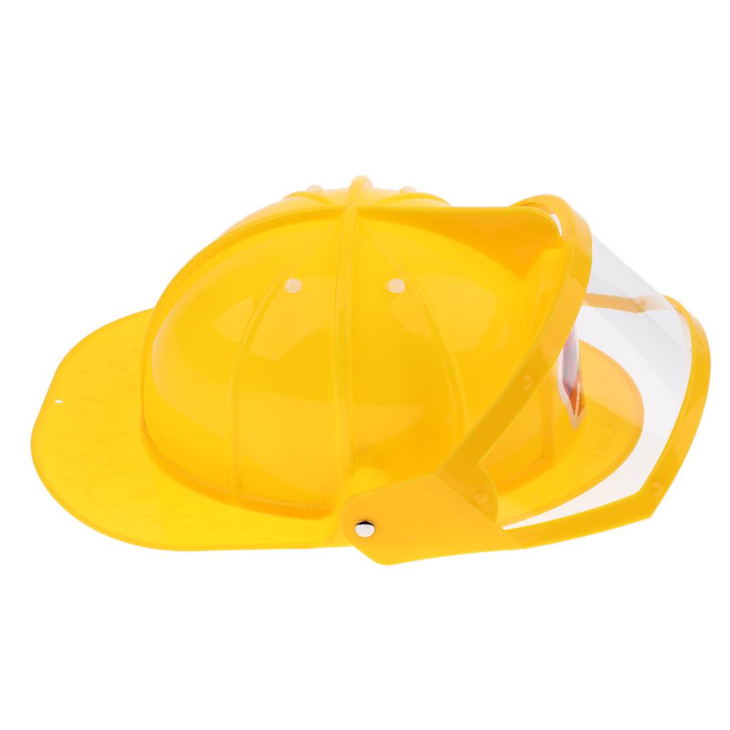 2xSimulation Fireman Safety Helmet Adjustable Firefighter Hat Cap Toy Yellow