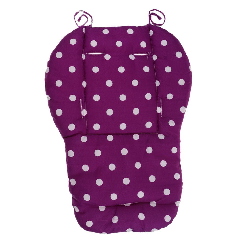 Baby Pushchair Stroller Kids Seat Pad Pram Liner Cushion Mat Purple Dot