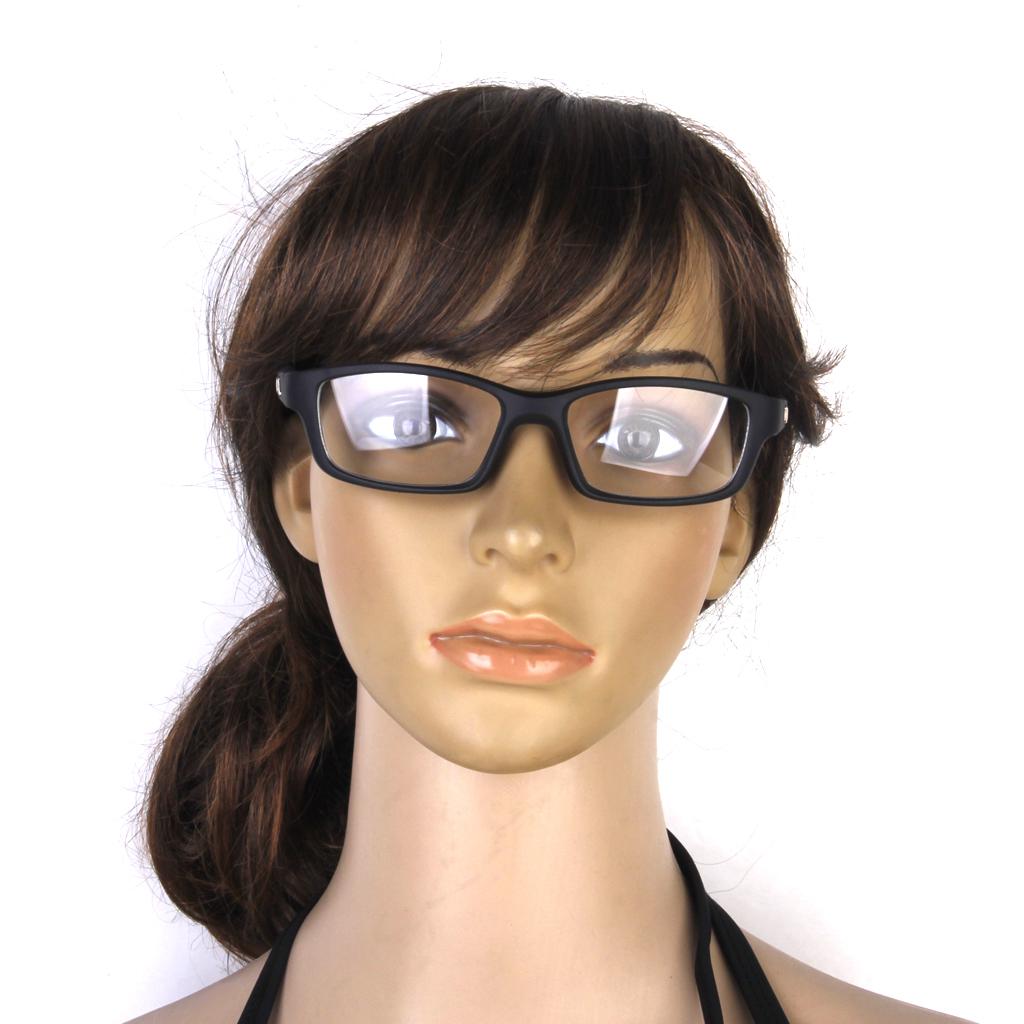 Unisex Sports Style Black Frame Clear Lens Glasses Eyeglasses Spectacles