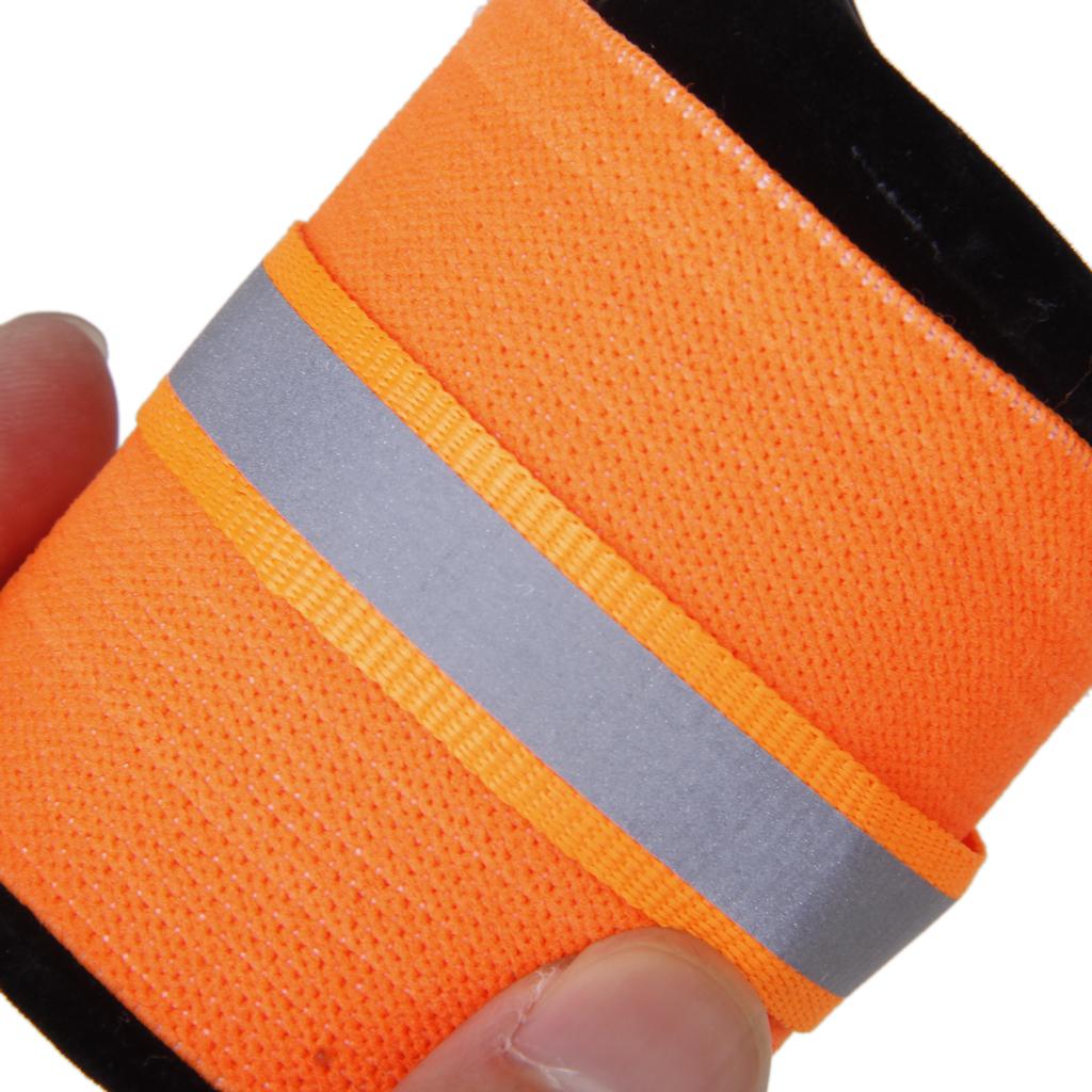 2pcs Elastic Pet Dog Safety Leg Bands Reflective Strips Orange L