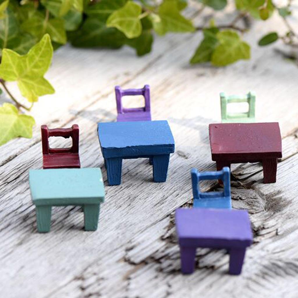 10pcs Miniature Dollhouse Bonsai Fairy Garden Landscape small table Decor