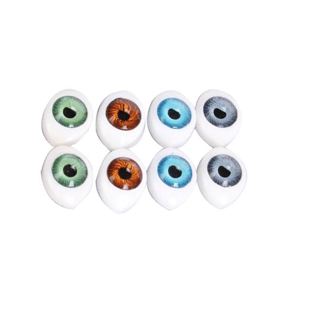 8pcs Oval Höhle Plastik Augen für Doll Puppen DIY Dollaugen 4 Farben 5mm
