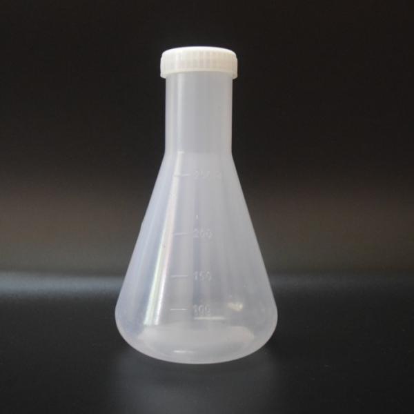 250ml Plastic Transparent Laboratory Conical Flask Container Bottle with Cap