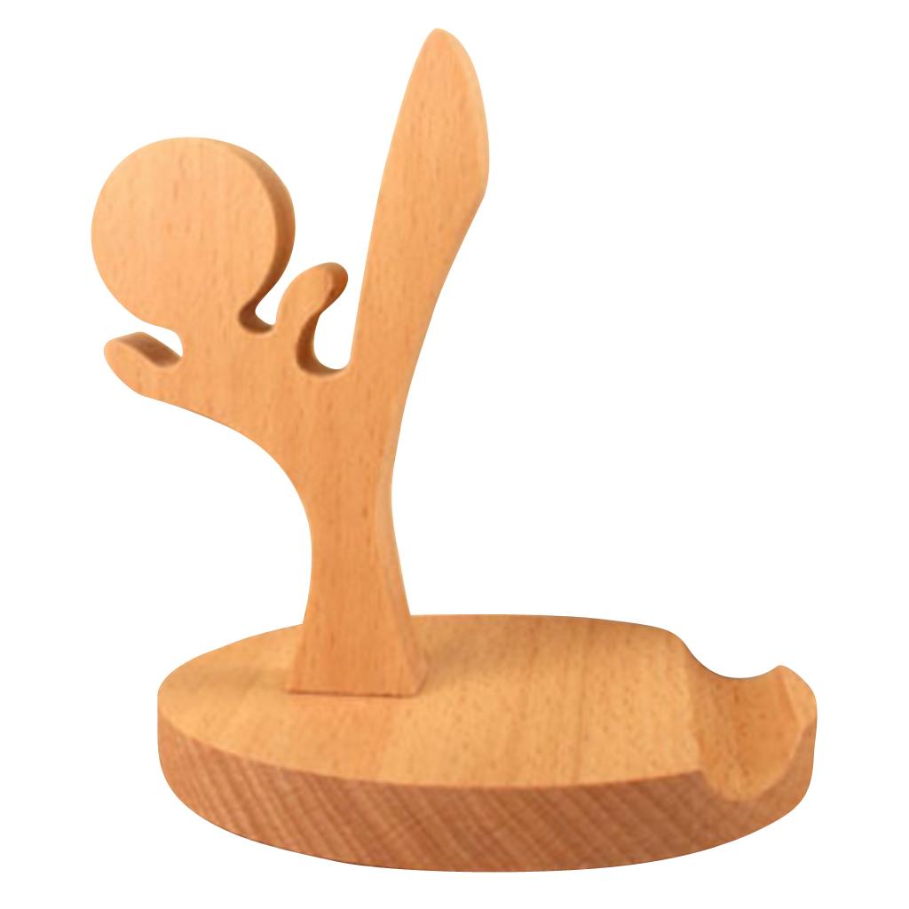 Wood Universal Cell Phone Desktop Stand Holder For Phone Tablet- Kung Fu Boy