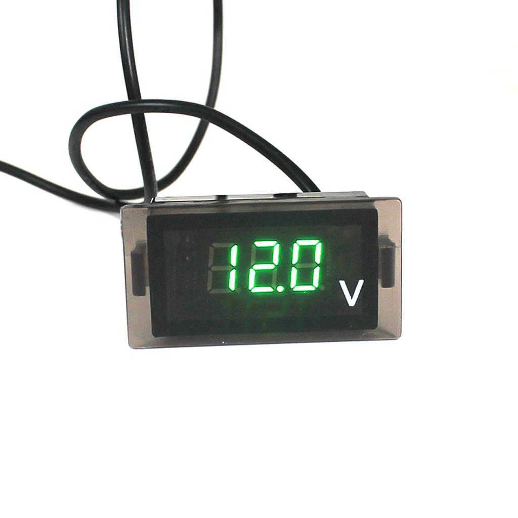 Mini Green LED Digital Voltage Meter Voltmeter Panel DC 12 to 24V Waterproof