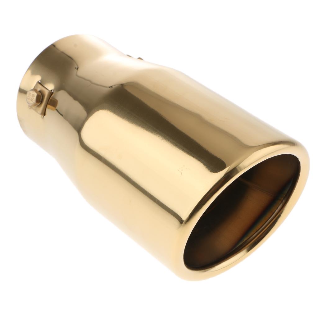 76mm Stainless Steel Car Exhaust Pipe Tail Muffler Silencer Gold