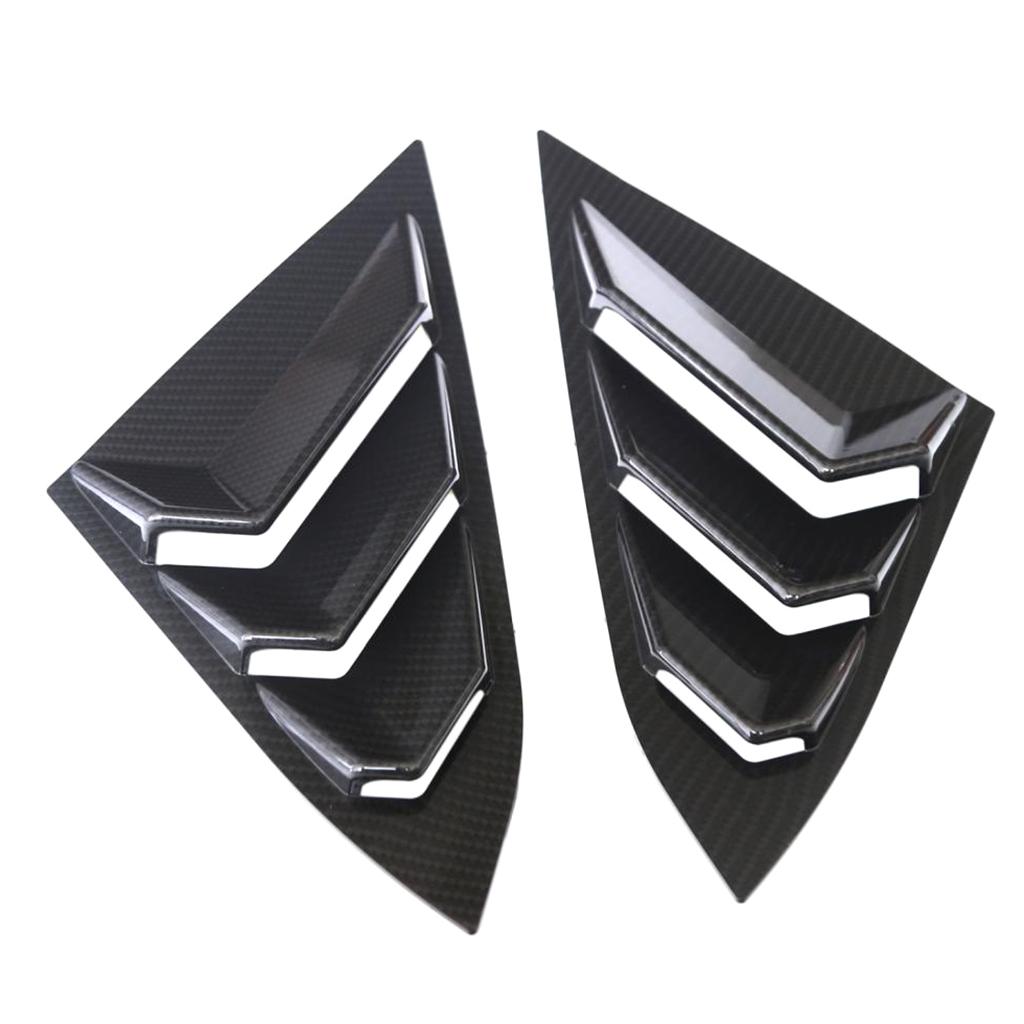 Pair Car Rear Window Blinds Side Tuyere Louver Cover for Honda Civic Black 2