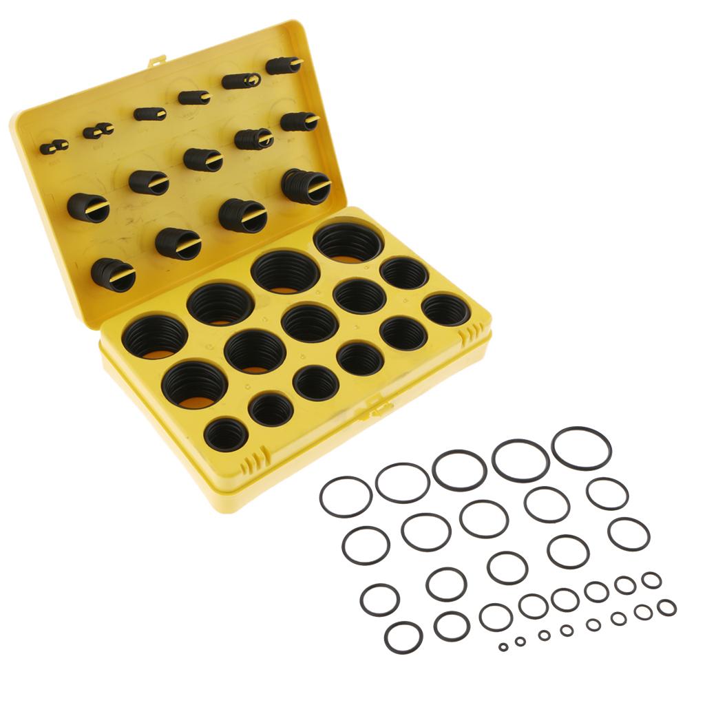 386 Pieces 30 Sizes Automotive Car Air Conditioner O-Ring Rubber Washers Gasket Assortment Kit Set Yellow