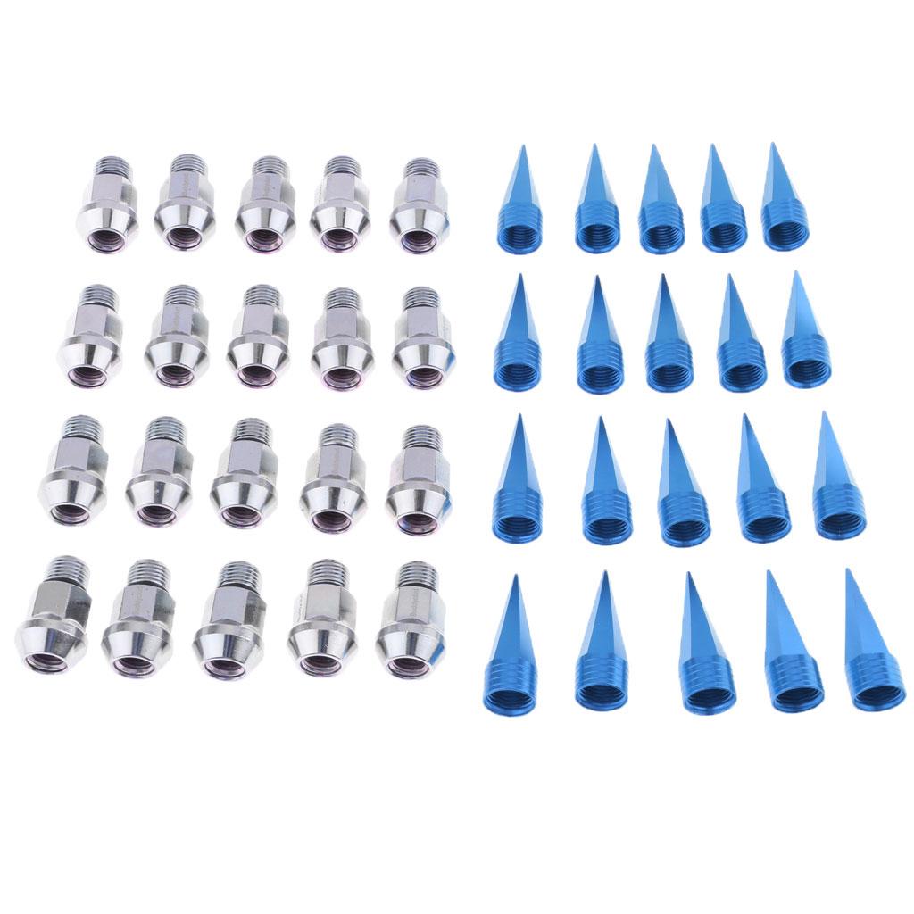 Aluminum Automobiles Wheel Valve Stem Caps Cone Shaped Airtight Stem Blue 