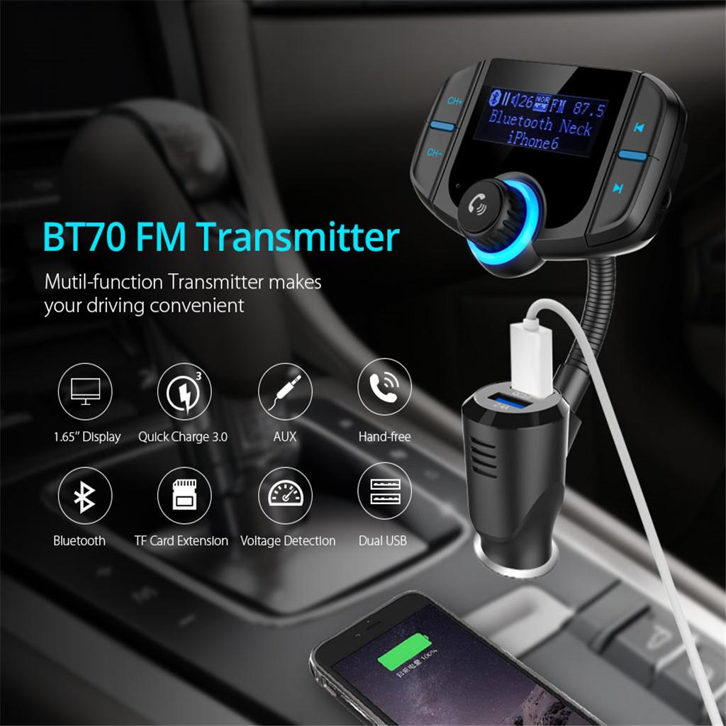 Car  FM Transmitter/Receiver Audio Radio Adapter with Quick Charge