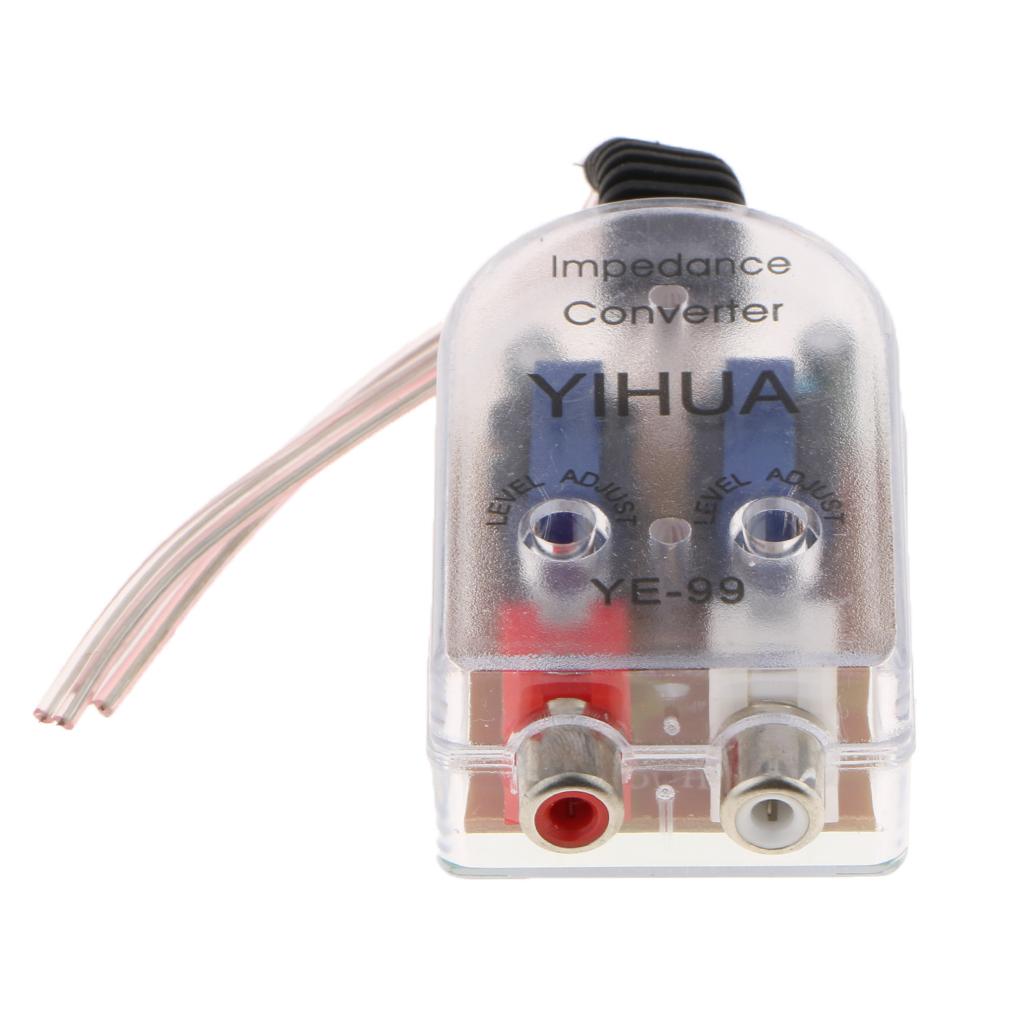 Vehicles Auto Car High to Low Impedance Converter Adapter Speaker to RCA