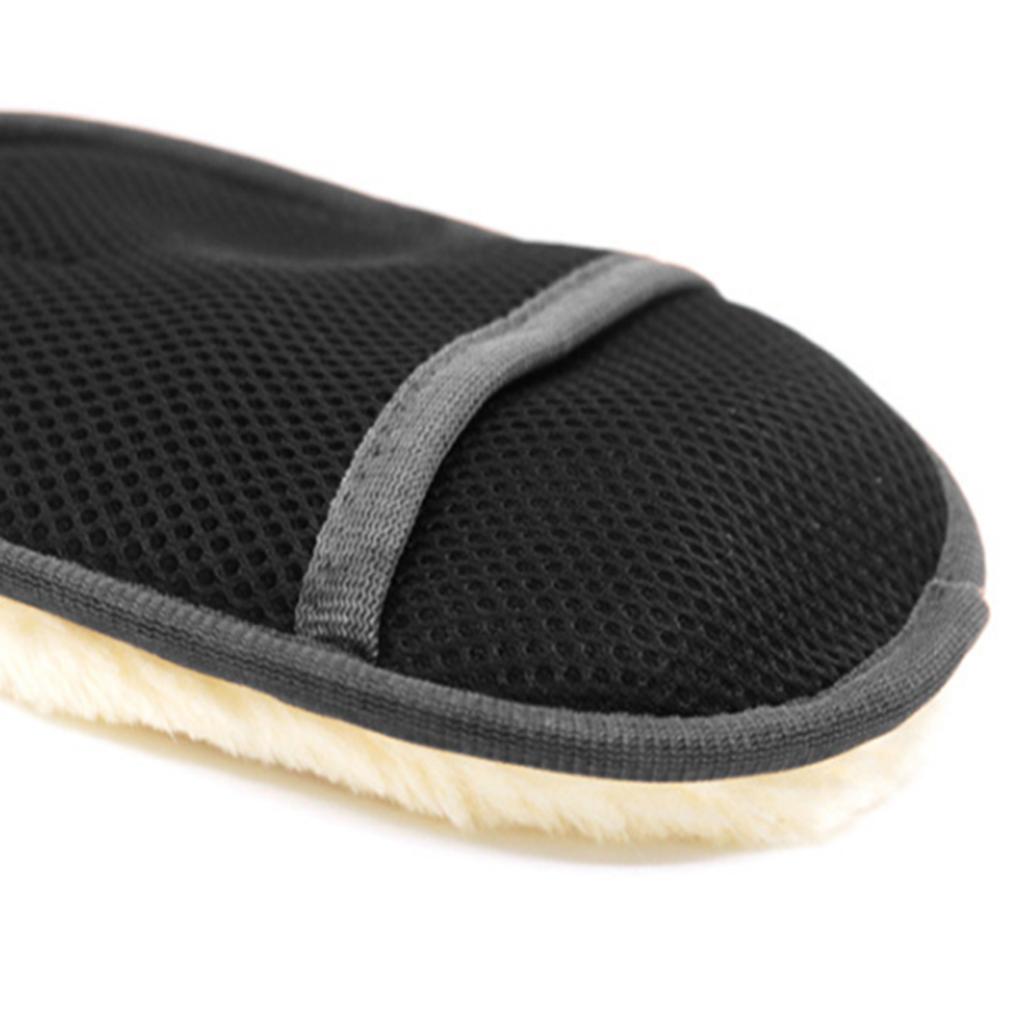 4xCar Cleaning Brushes Polishing Mitt Brush Clean Wool Car Wash Glove Black