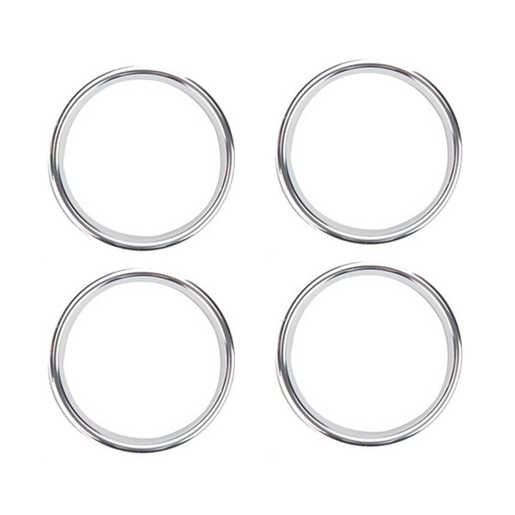 4Pcs Aluminum Alloy Car Air Vent Outlet Rings Silver