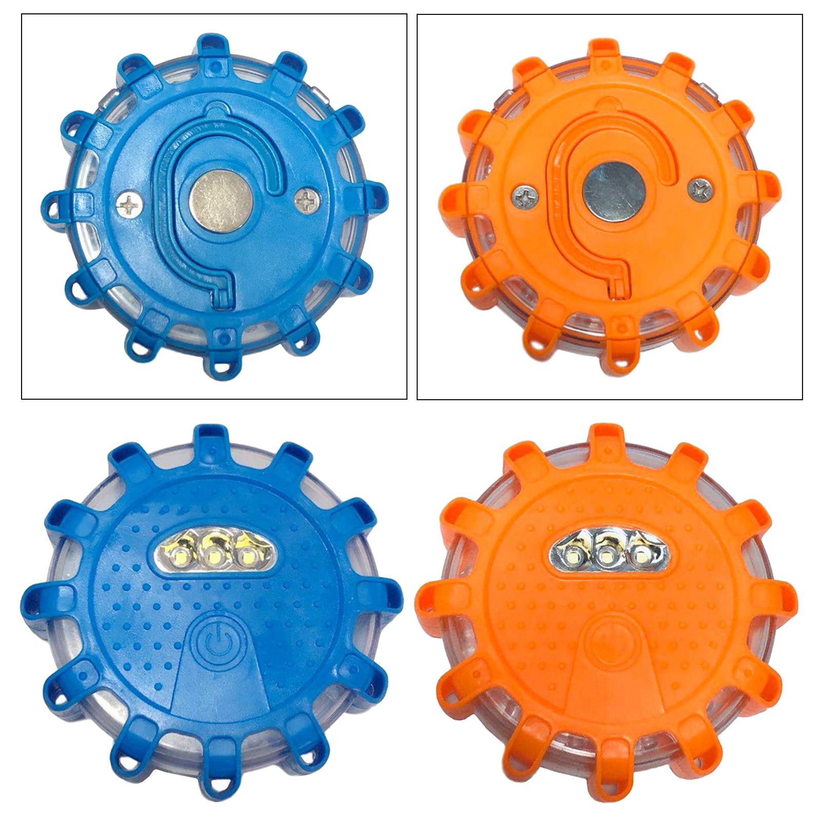 2xSafety Flare Car Roadside Beacon Emergency Warning Light Hook Design Blue