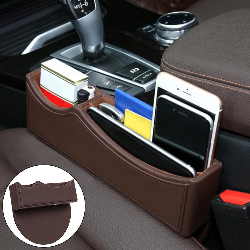 Car Seat Gap Filler Multifunctional Organizer for Phones Keys  Dark Brown