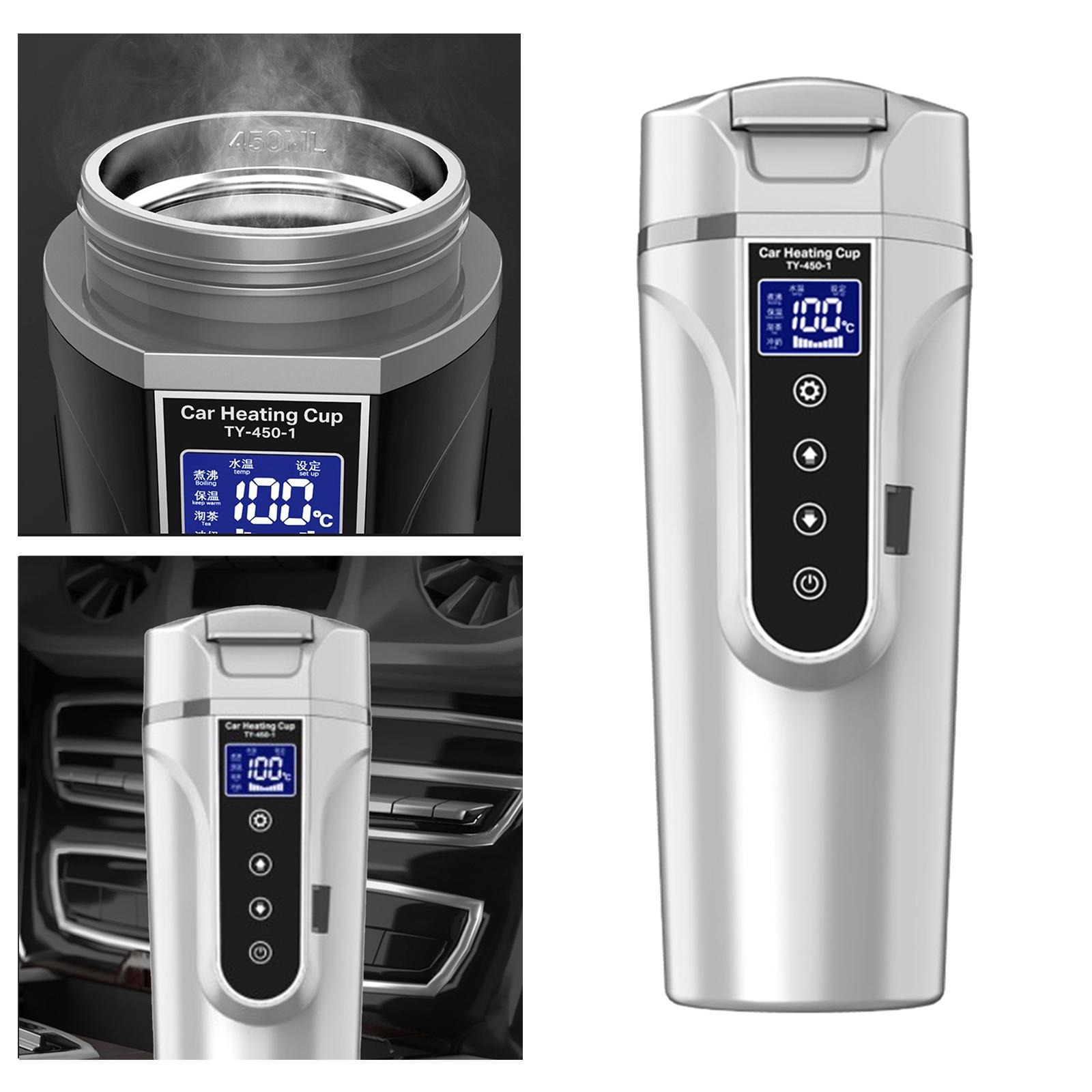 Car Kettle Heater 12V/24V Touch Control 450ml Fit for Travel Truck White