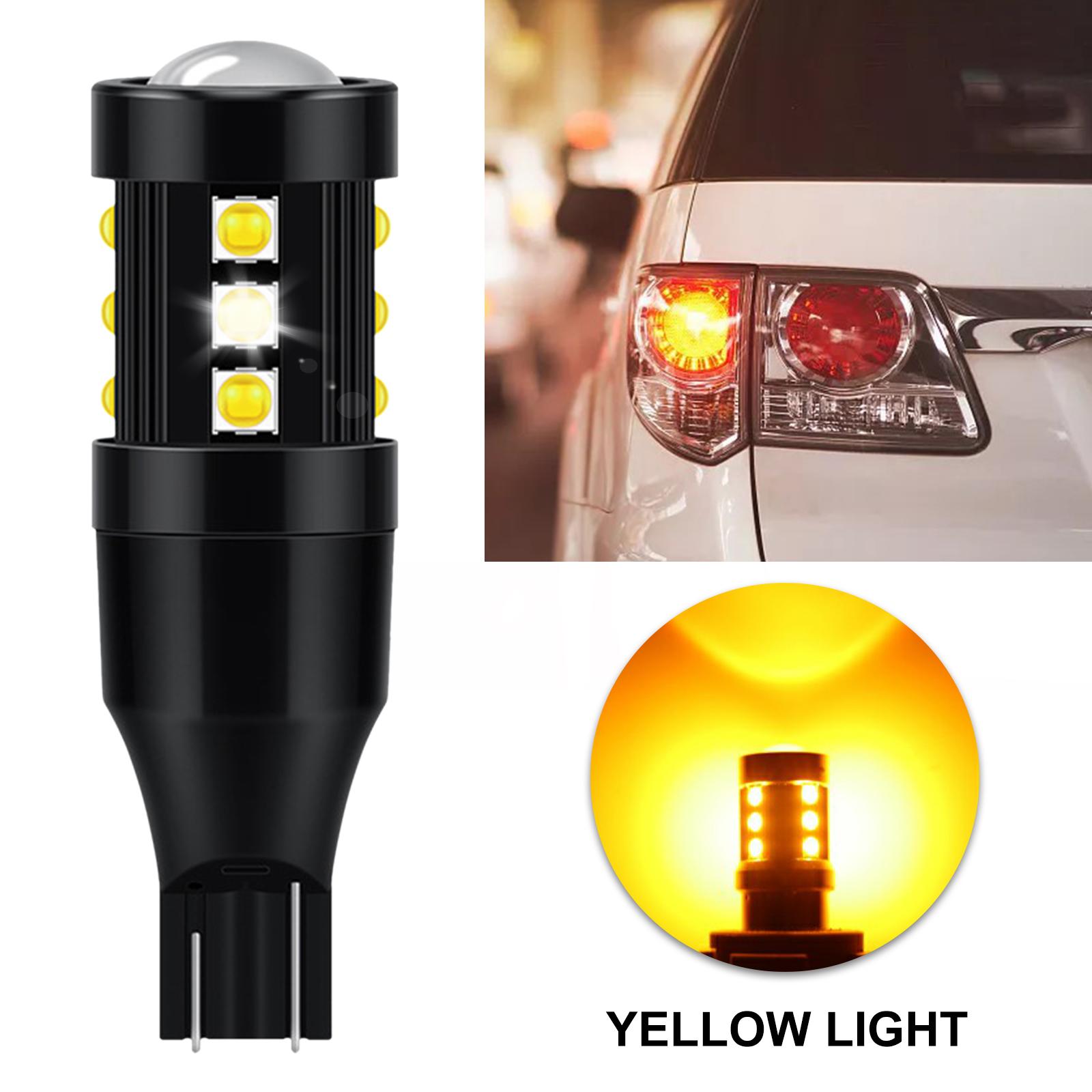 Auto LED Bulb Reverse Light Super Bright Side Marker car Yellow T15 w16w